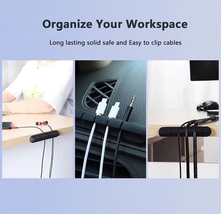 Silicone Cable Organizer Clips, Silicone Cable Holder, Self Adhesive Power Cord Holder Silicone Cable Organizer Clips, Silicone Cable Holder, Self Adhesive Power Cord Holder